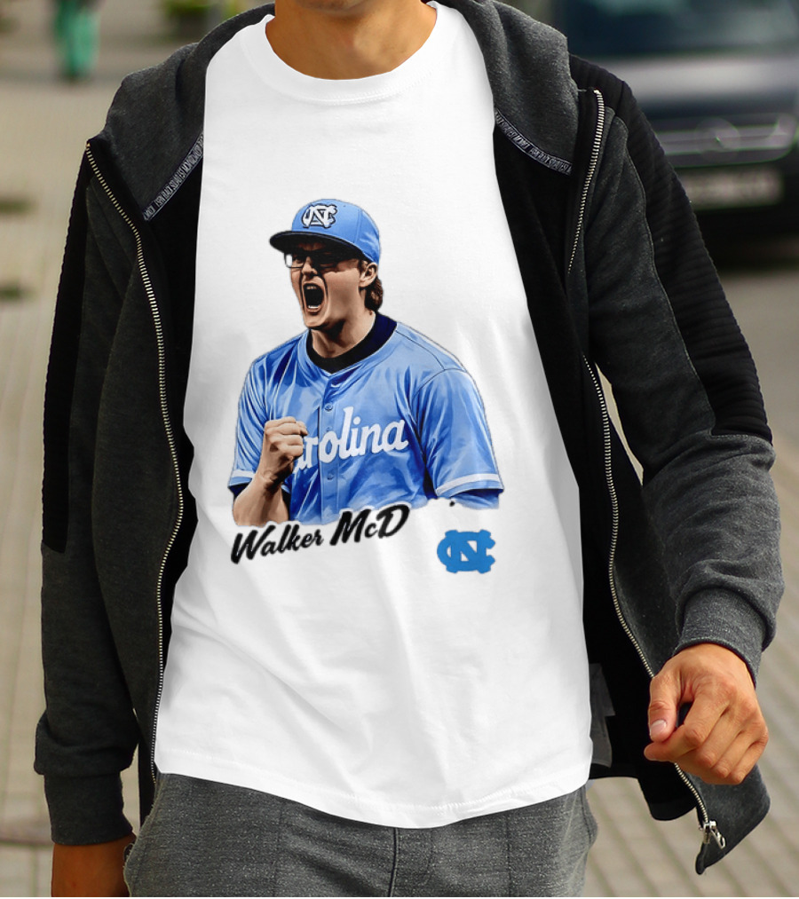 Walker McD North Carolina Tar Heels Baseball Carolina Blue Team Spirit T-Shirt