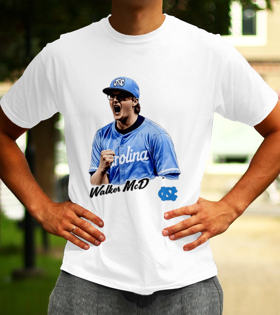 Walker McD North Carolina Tar Heels Baseball Carolina Blue Team Spirit T-Shirt