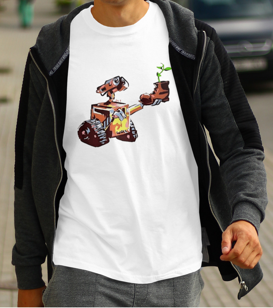 Pixar WALL E Holding Boot With Plant Iconic Scene T-Shirt