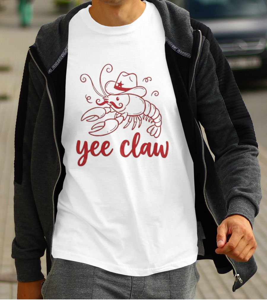 Yee Claw Lobster Cowboy Hat Rodeo Wrangler T-Shirt