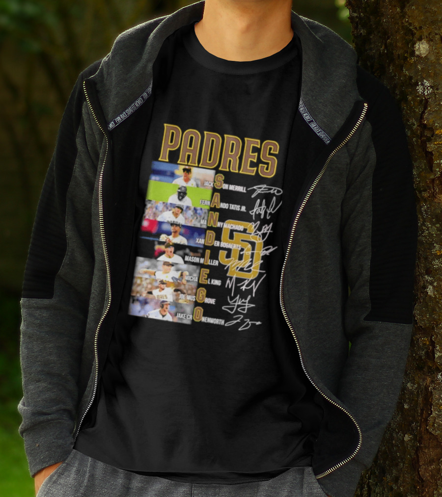 Padres San Diego Jackson Merrill Fernando Tatis Jr Manny Machado MLB Team Logos T-Shirt