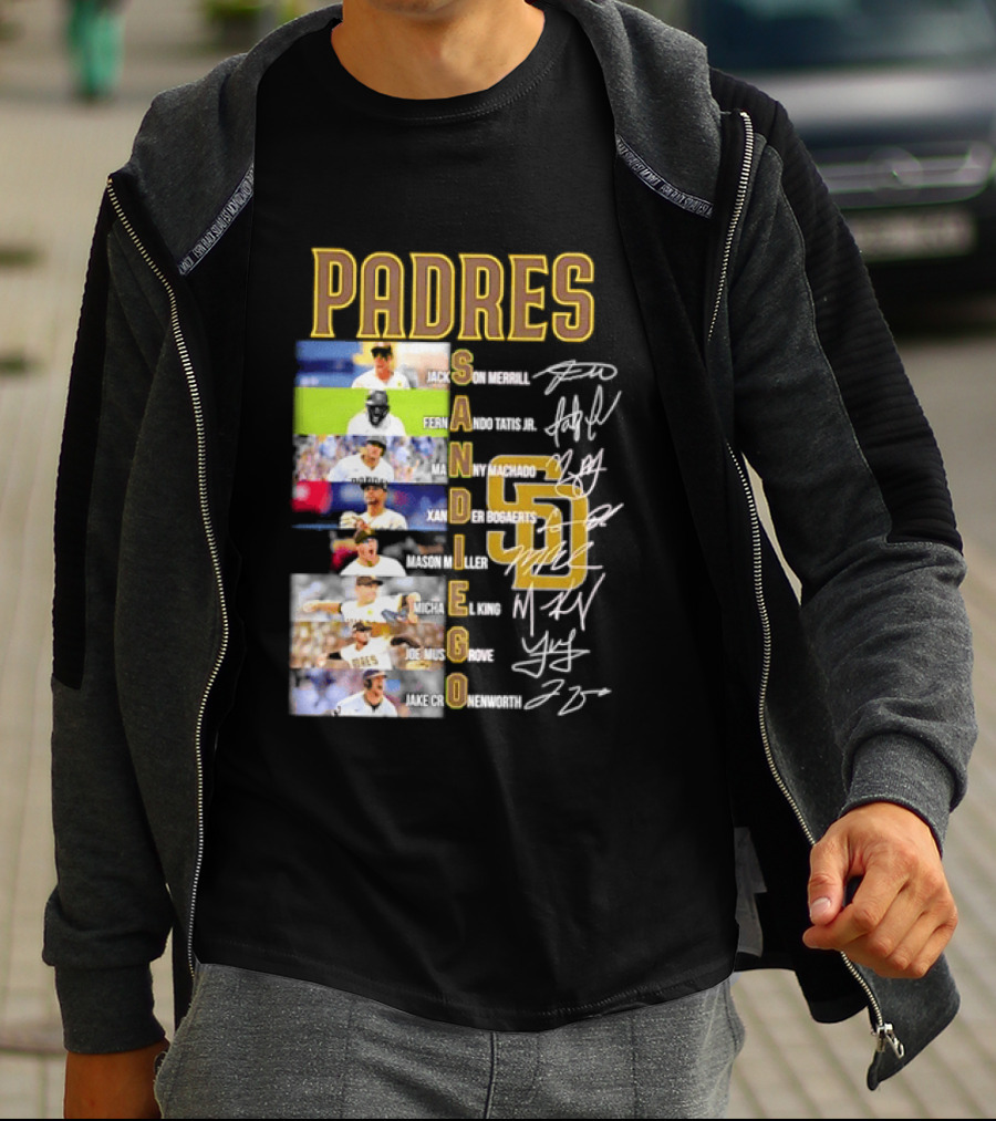 Padres San Diego Jackson Merrill Fernando Tatis Jr Manny Machado MLB Team Logos T-Shirt