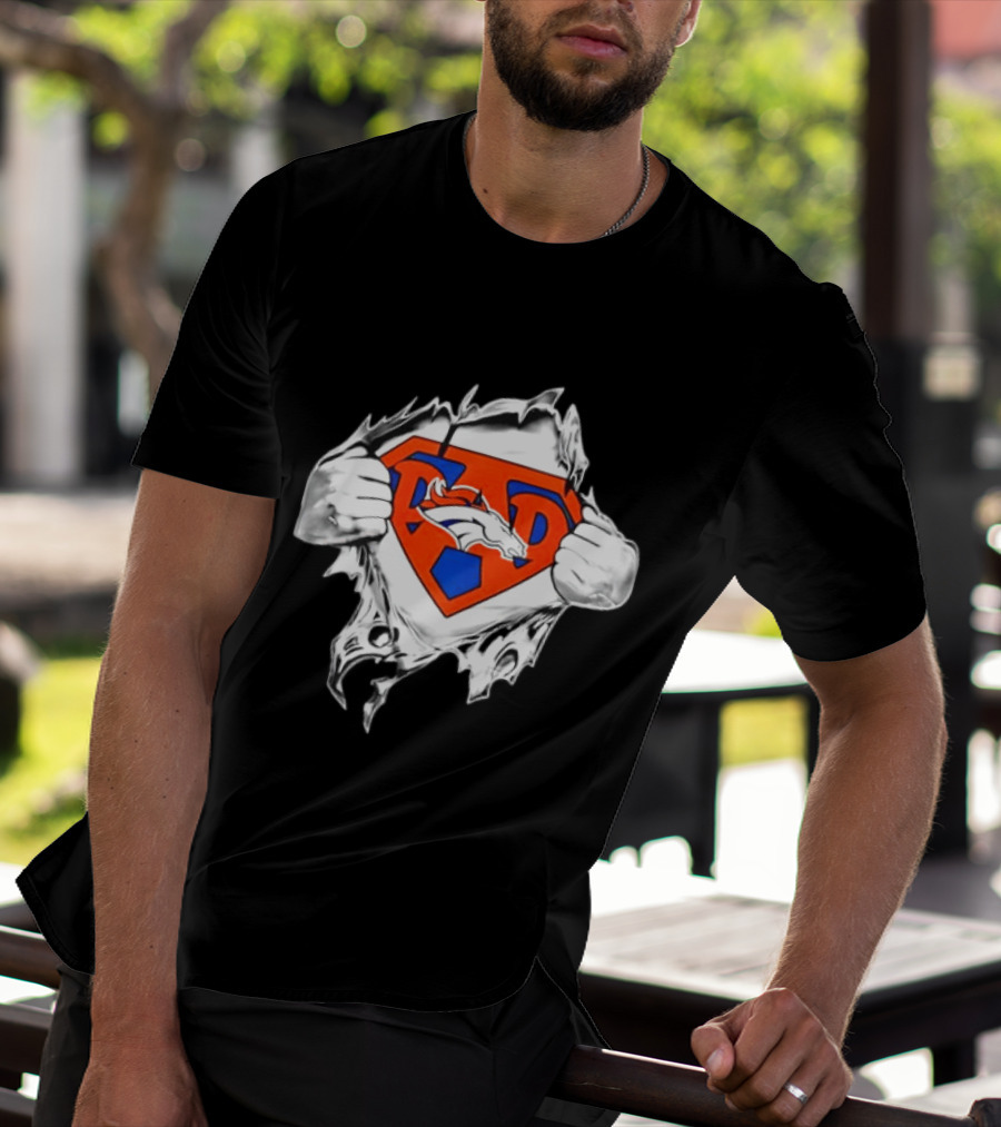 Denver Broncos Super Dad Happy Father's Day Hero Football Fan T-Shirt