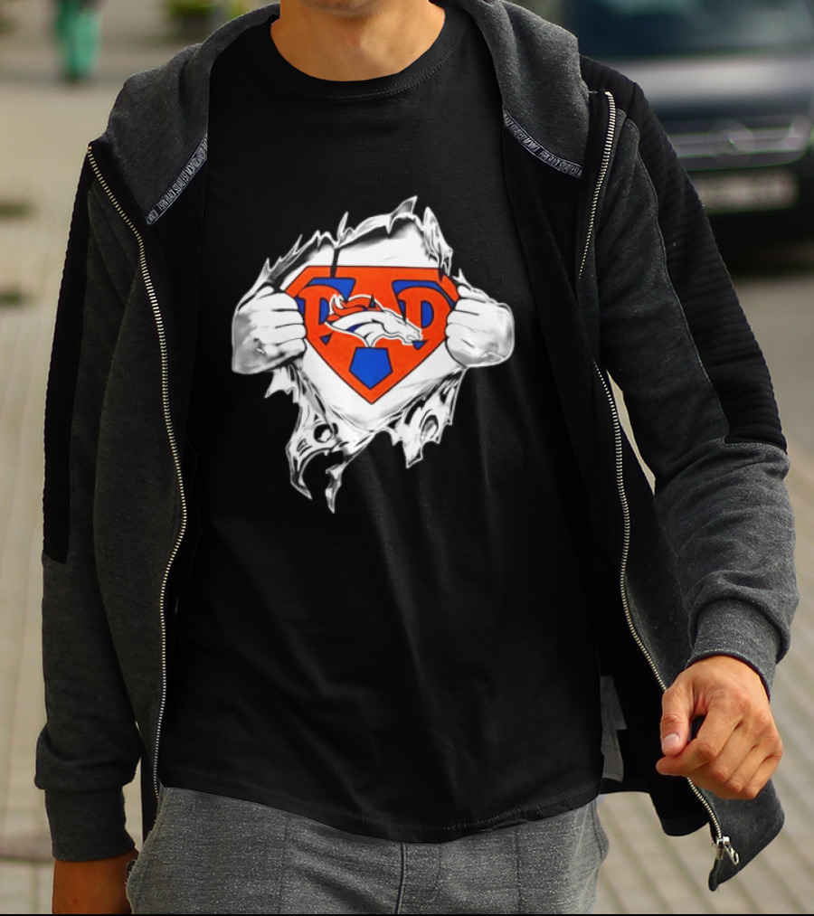 Denver Broncos Super Dad Happy Father's Day Hero Football Fan T-Shirt