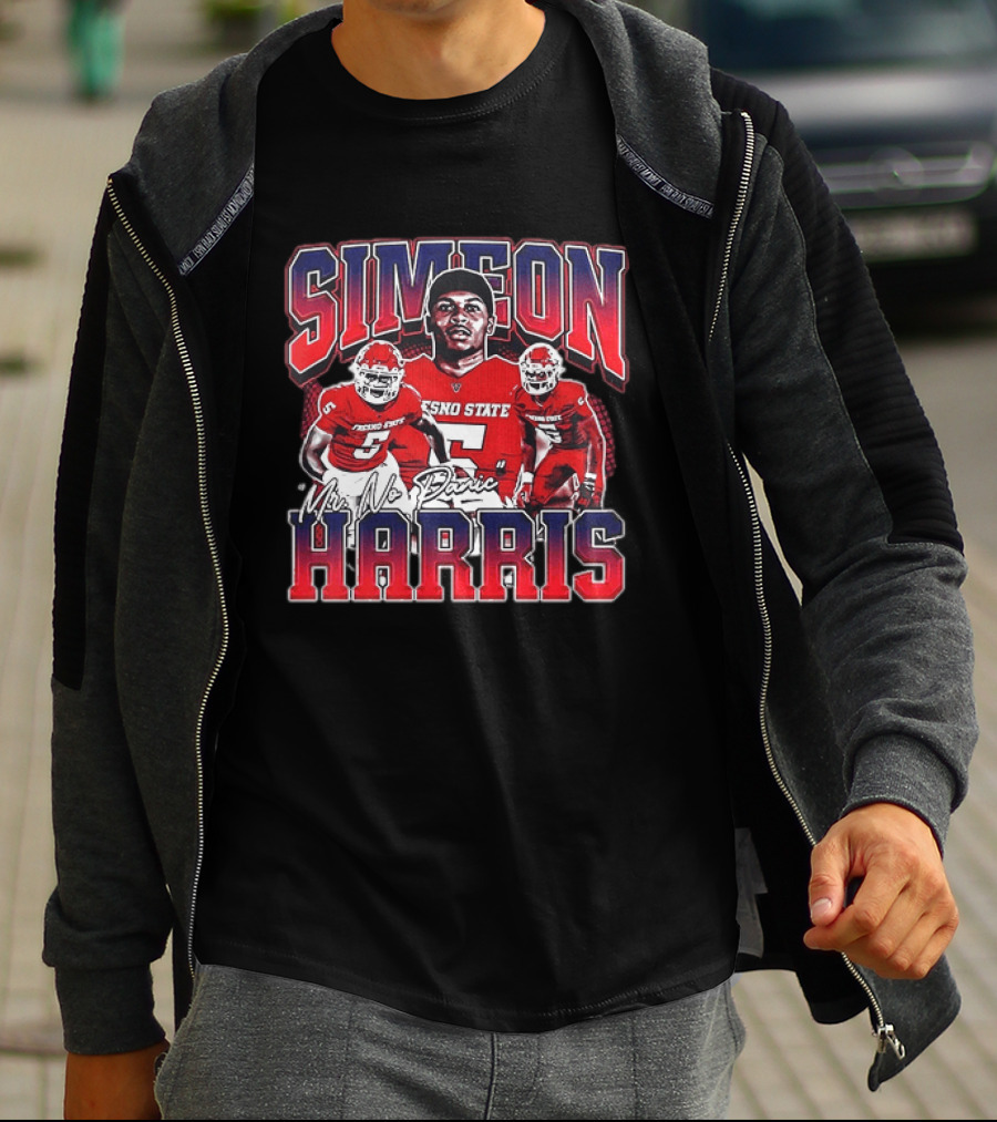 Simeon Harris Fresno State Bulldogs Mr No Panic Football Player Recognition T-Shirt