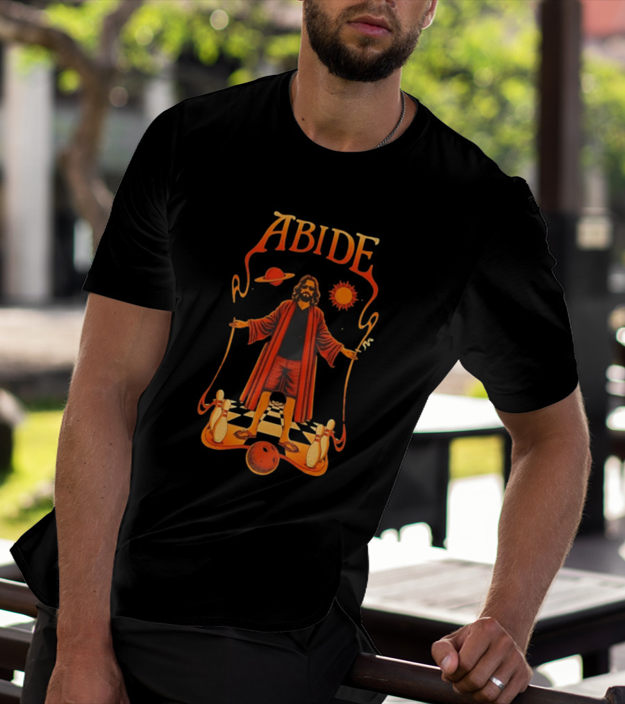 The Big Lebowski Abide Dude Bowling Solar System T-Shirt