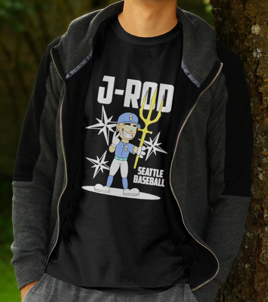 J Rod Seattle Baseball Julio Rodríguez Cartoon Trident Stars T-Shirt