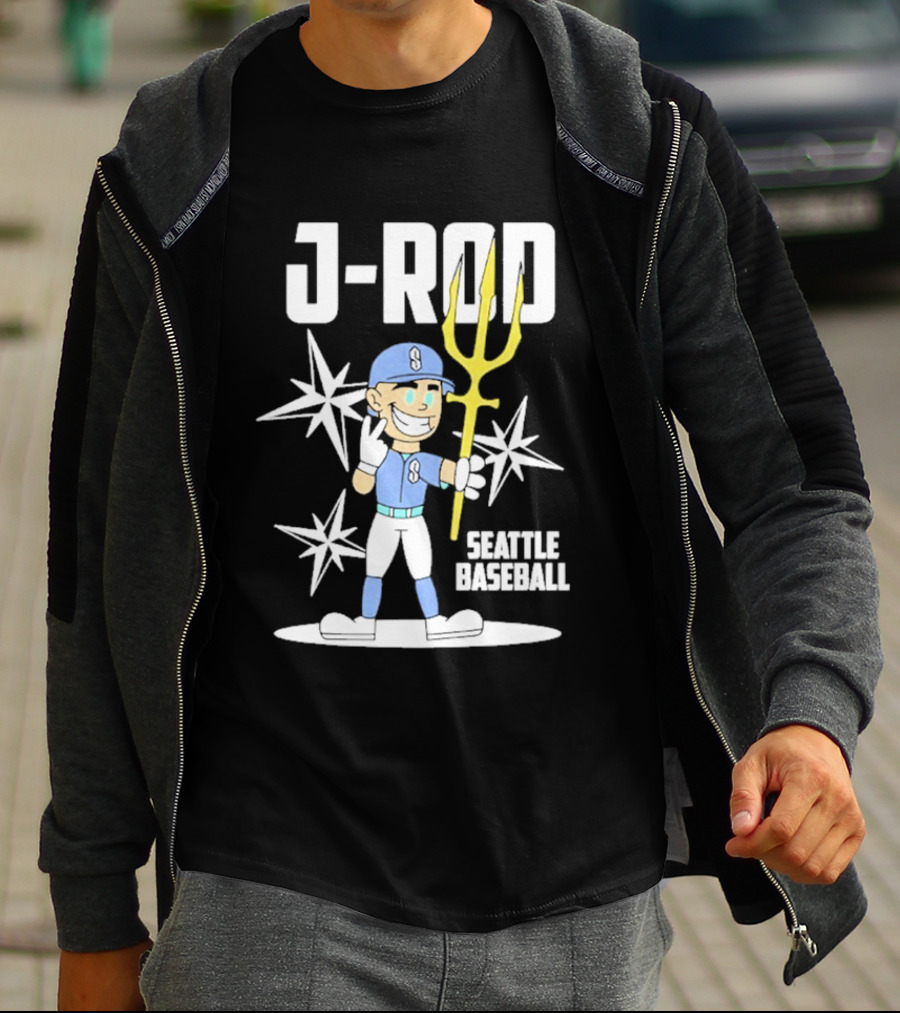 J Rod Seattle Baseball Julio Rodríguez Cartoon Trident Stars T-Shirt