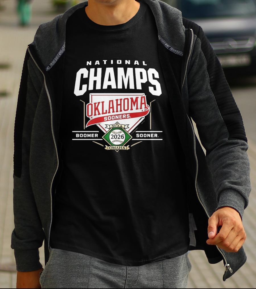Oklahoma Sooners NCAA National Champs 2026 Omaha Boomer Sooner T-Shirt