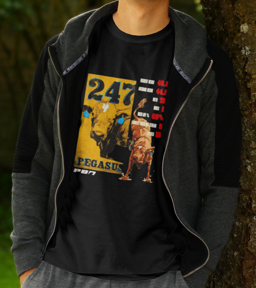 Pegasus 247 PBR Bull Riding Outs Stats Highest Average Score T-Shirt