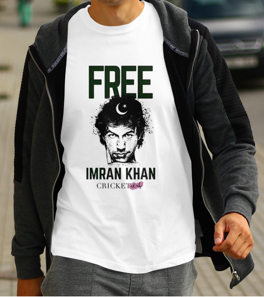 Free Imran Khan Cricket Protest Moon T-Shirt