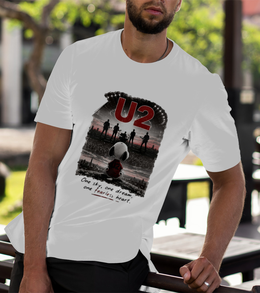 U2 Snoopy One Sky One Dream One Fearless Heart T-Shirt