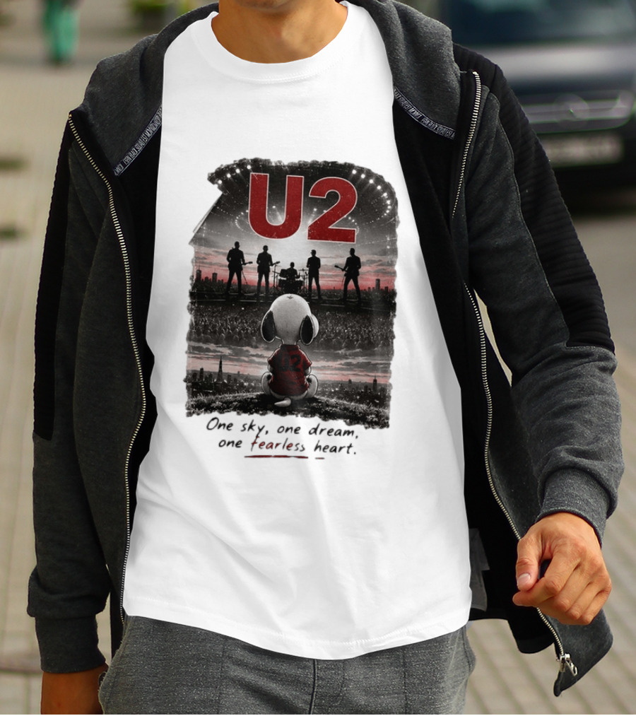 U2 Snoopy One Sky One Dream One Fearless Heart T-Shirt