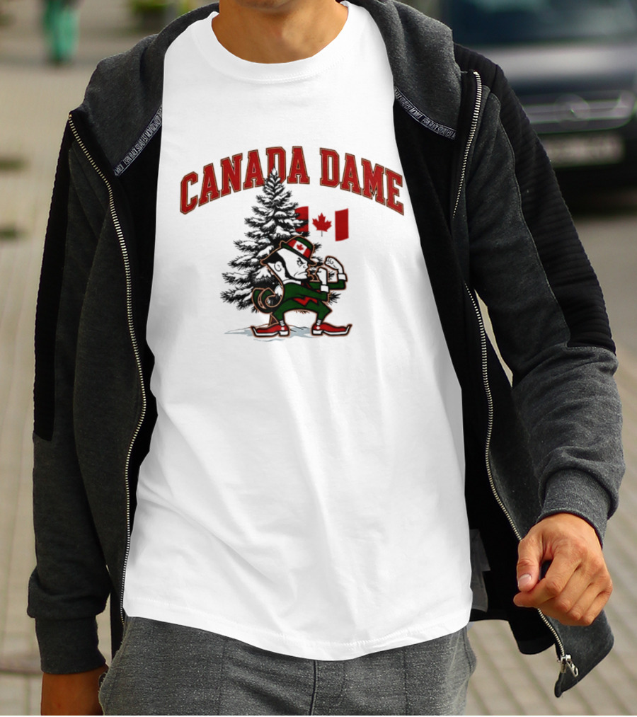 Canada Dame Irish Tree With Fighting Leprechaun And Maple Leaf T-Shirt