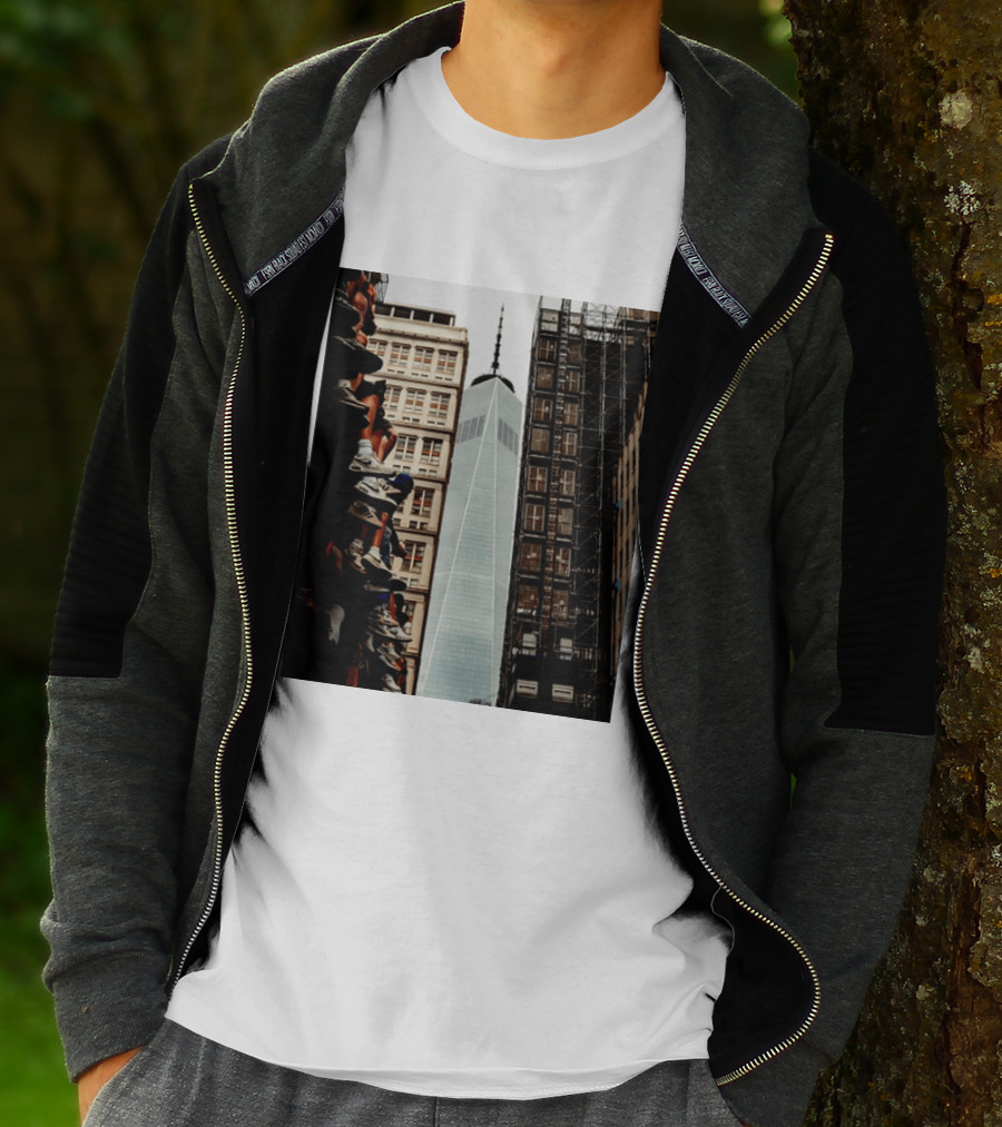 Jalen Brunson New York Knicks One World Trade Center Basketball Sneakers T-Shirt