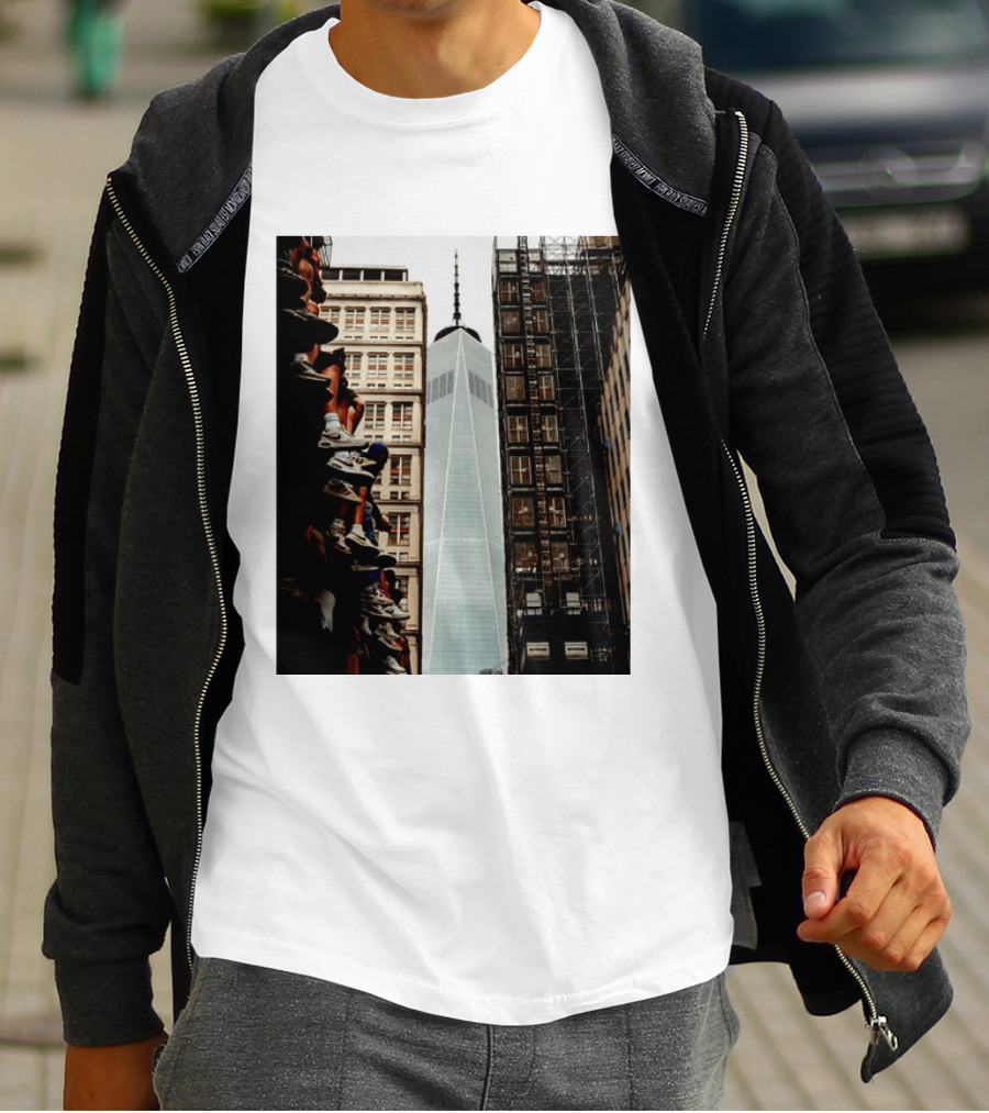 Jalen Brunson New York Knicks One World Trade Center Basketball Sneakers T-Shirt