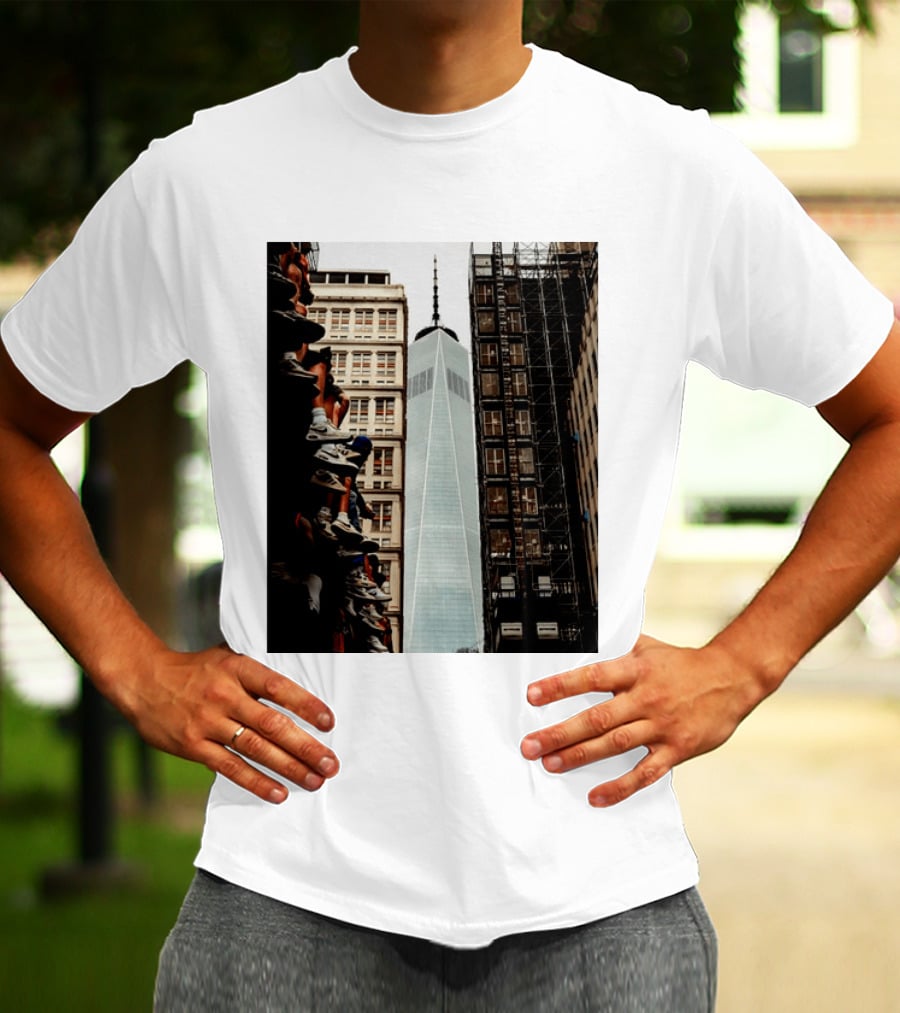 Jalen Brunson New York Knicks One World Trade Center Basketball Sneakers T-Shirt