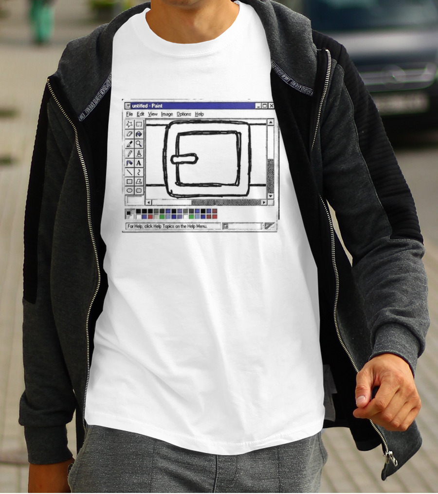 90s MS Paint Interface With Belt Buckle T-Shirt