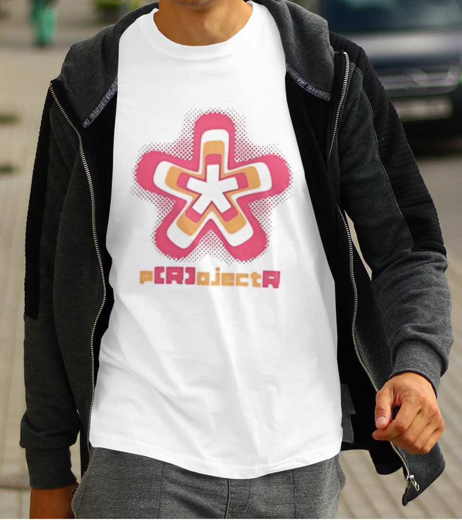 P R OjectR Star Symbol Retro Pink And Yellow T-Shirt