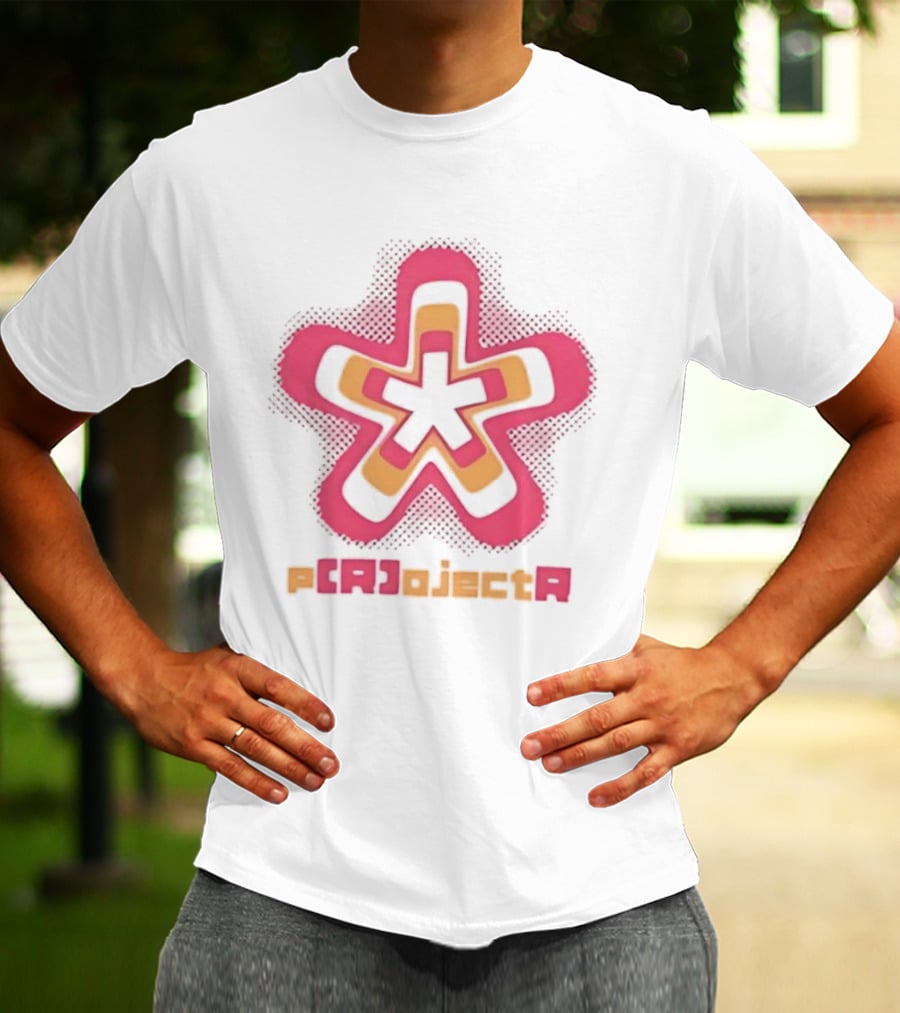 P R OjectR Star Symbol Retro Pink And Yellow T-Shirt