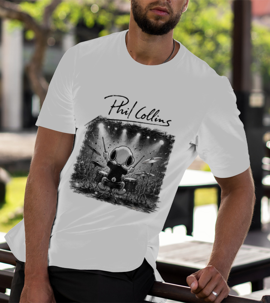 Snoopy Phil Collins Feel The Rhythm Trust The Heart Let It Flow T-Shirt