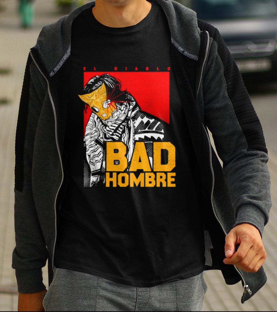 El Diablo Bad Hombre Mask Horror T-Shirt