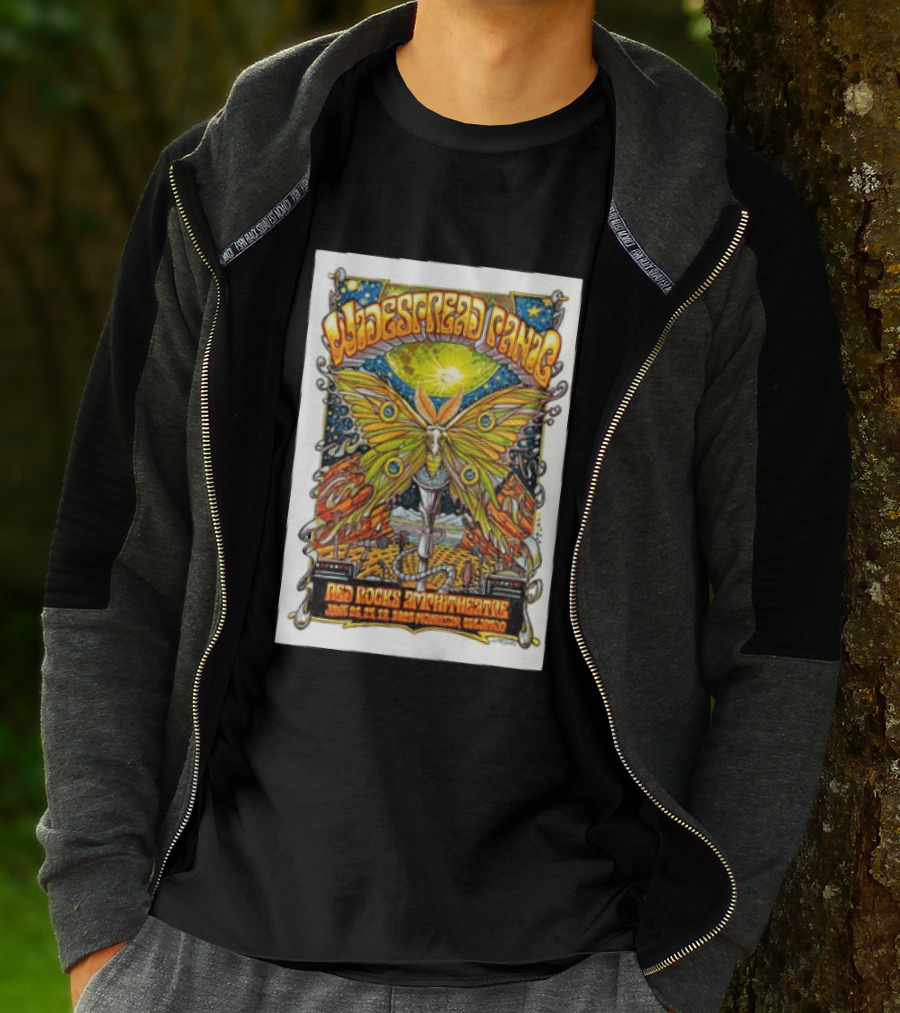 Widespread Panic June 26 28 2026 Red Rocks Amphitheatre Morrison Colorado Moth And Cosmic Sky T-Shirt