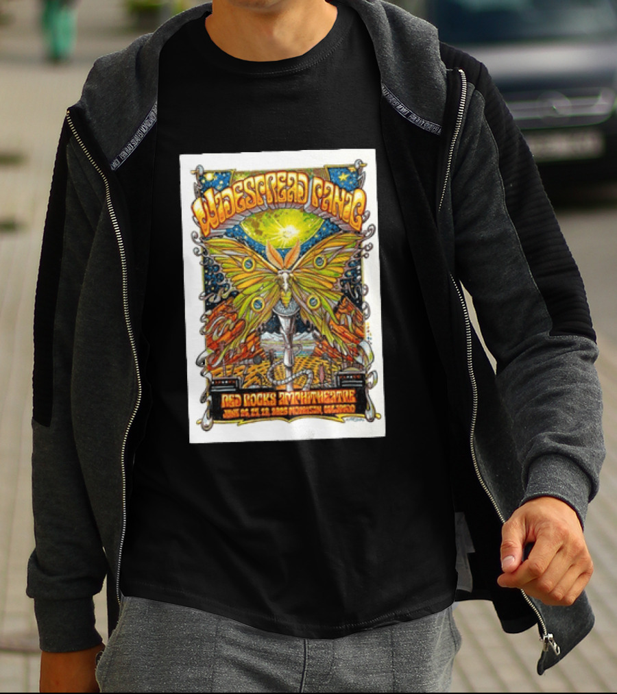 Widespread Panic June 26 28 2026 Red Rocks Amphitheatre Morrison Colorado Moth And Cosmic Sky T-Shirt