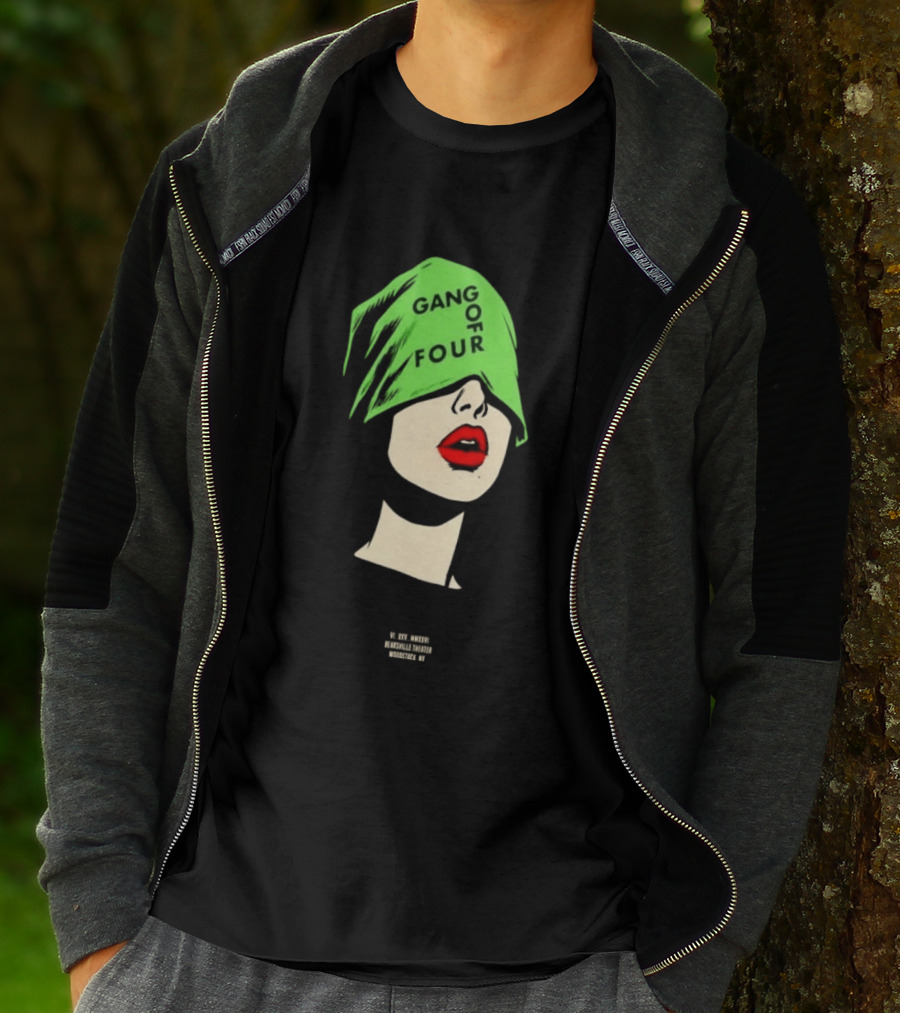 Gang Of Four June 25 2026 Woodstock NY With Green Hat And Red Lips T-Shirt
