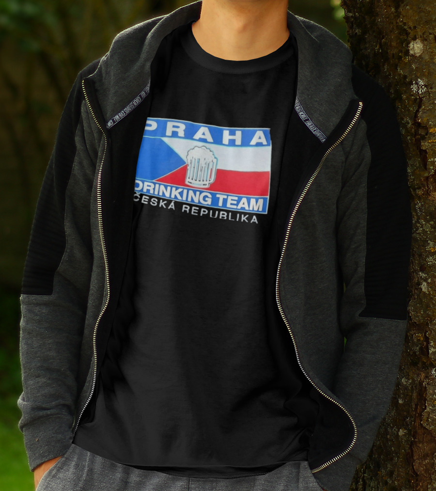 PRAHA Drinking Team Ceska Republika Flag Beer T-Shirt