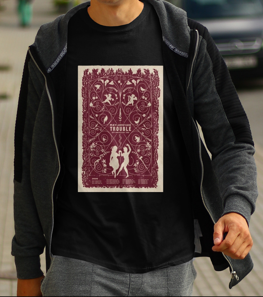Ray LaMontagne Trouble 20th Anniversary Tour 2026 Botanical T-Shirt