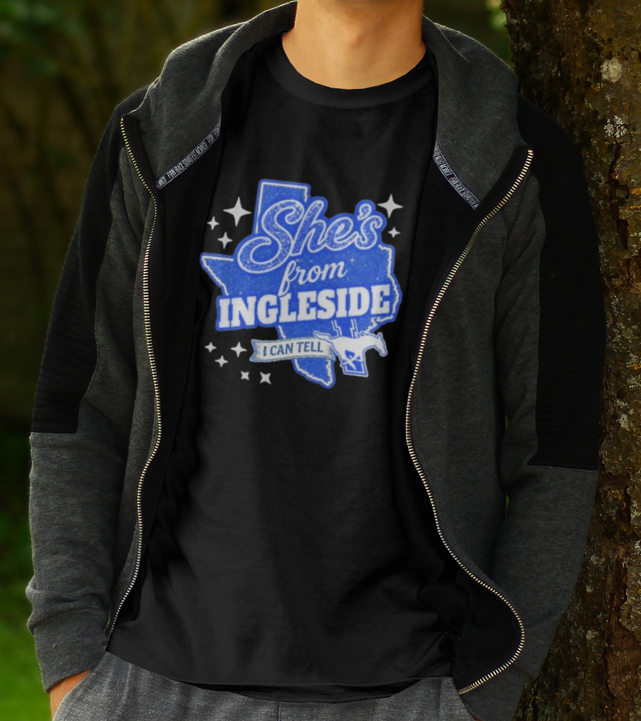 She's From Ingleside I Can Tell Texas Map Mustang T-Shirt