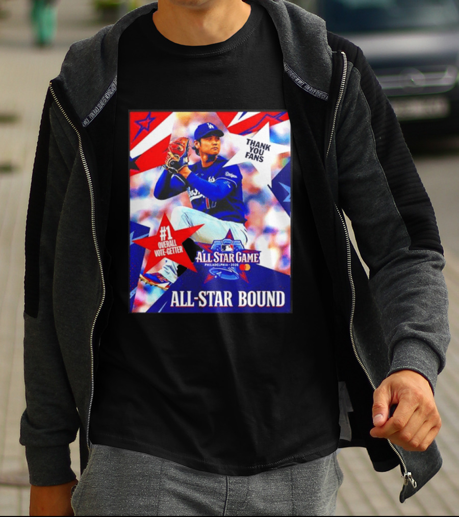 All Star Game Philadelphia 2026 Shohei Ohtani Los Angeles Dodgers All Star Bound Thank You Fans #1 Overall Vote Getter T-Shirt