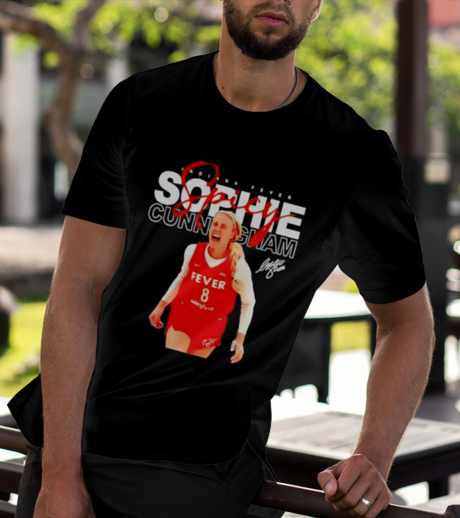 Sophie Cunningham Indiana Fever Spicy Basketball Player Number 8 T-Shirt