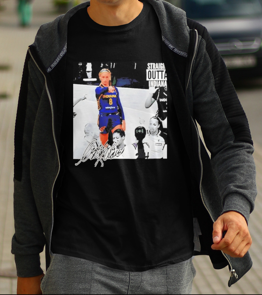 Sophie Cunningham Indiana Basketball Straight Outta Signature T-Shirt