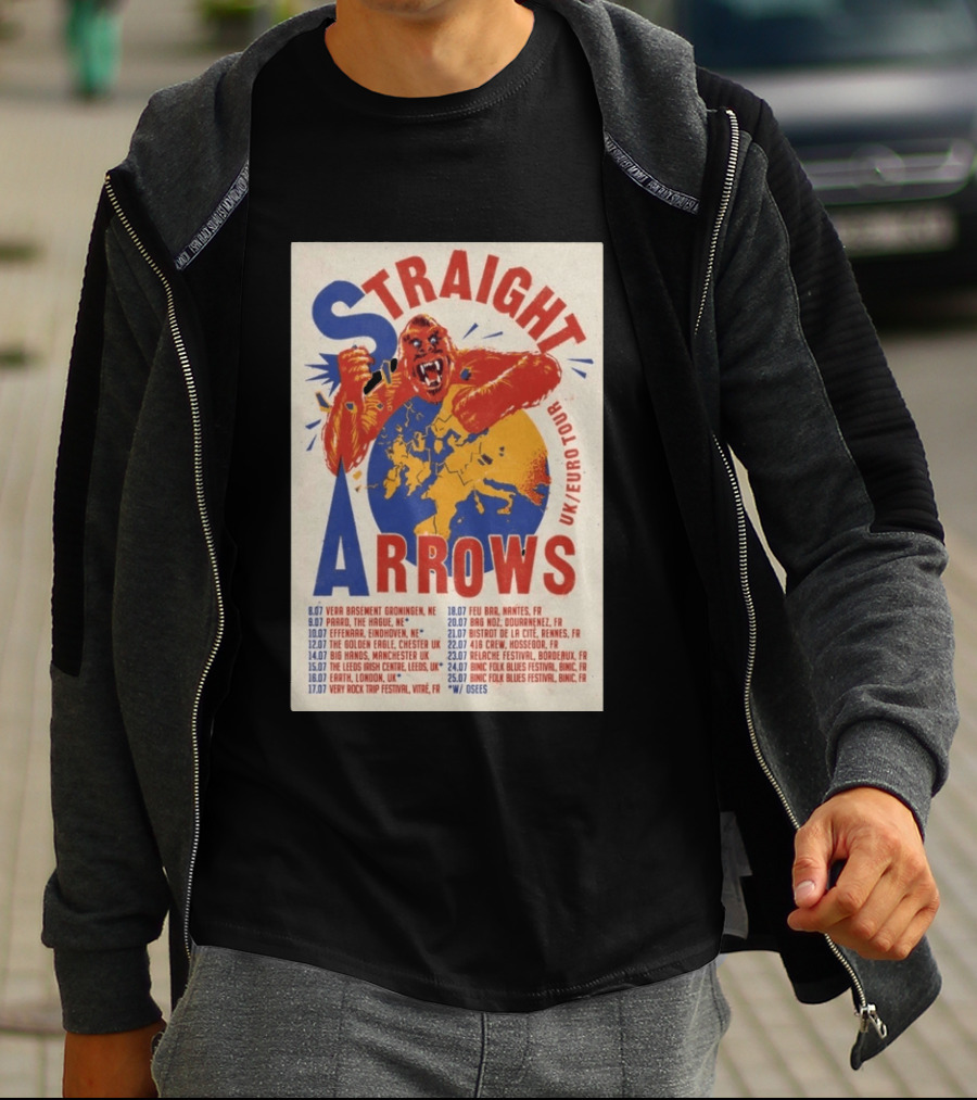 Straight Arrows Euro Uk Tour Live Dates 2026 T-Shirt