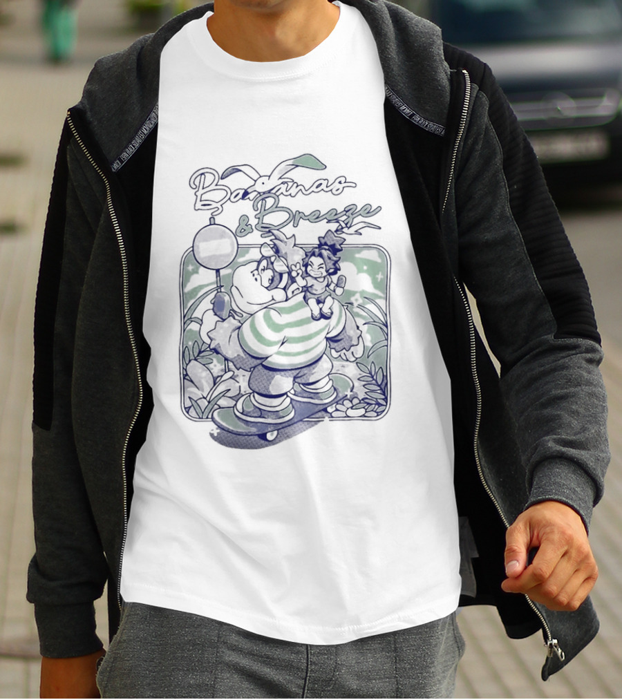 Bananas And Breeze Vintage Style Monkey Surfing Theme Ilustrata T-Shirt