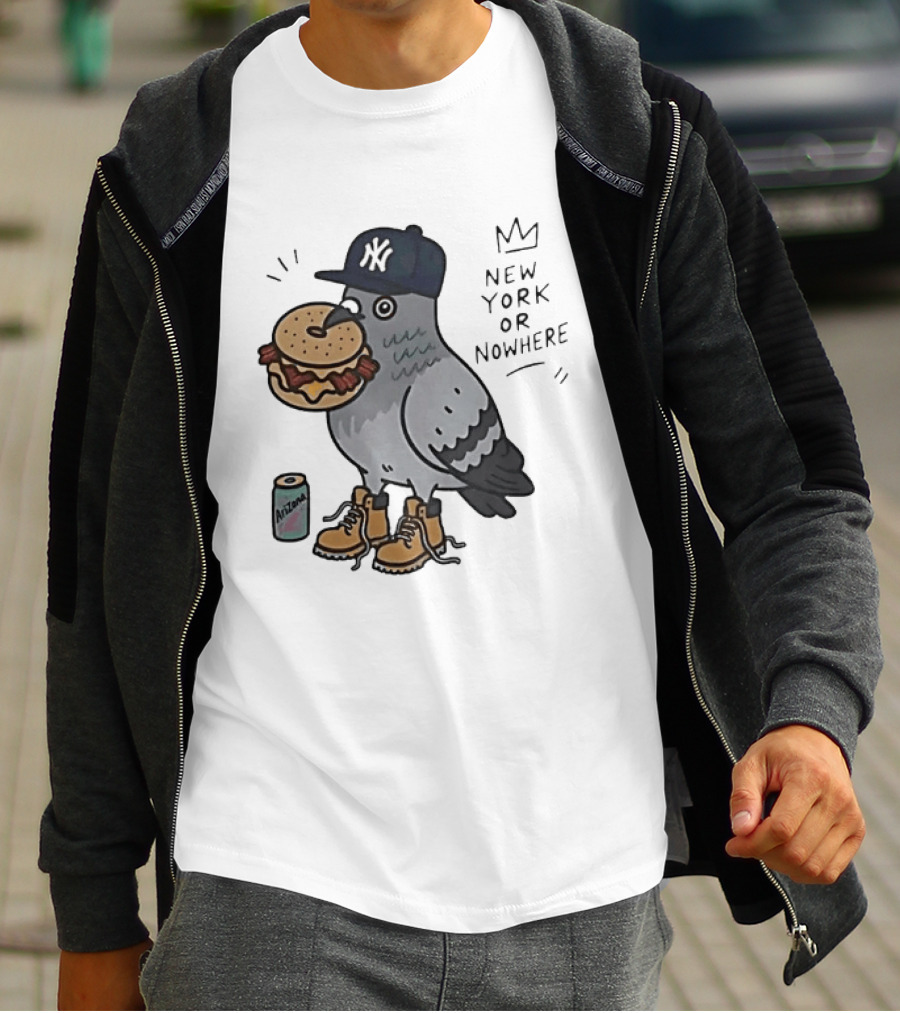 New York Or Nowhere Pigeon Bagel Timberlands Arizona Iced Tea T-Shirt