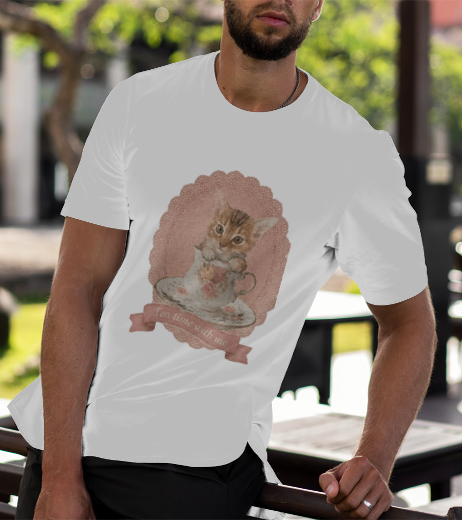 Adam Coquette Nicholas Galitzine Kitten Cat Tea Time With Me T-Shirt