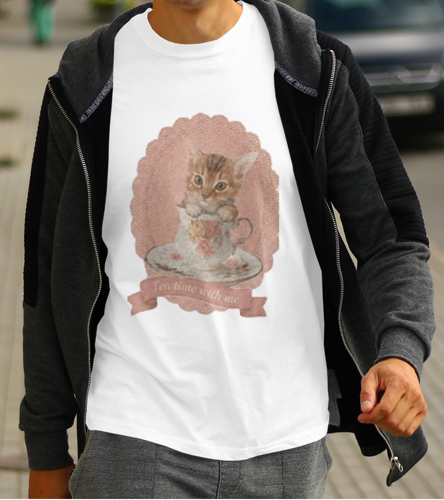 Adam Coquette Nicholas Galitzine Kitten Cat Tea Time With Me T-Shirt