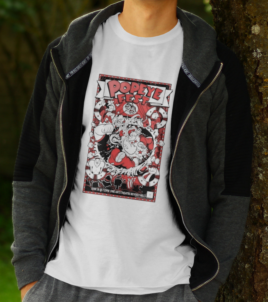 Popeye Fest Fine Arts Theatre Beverly Hills Comic Character Event T-Shirt