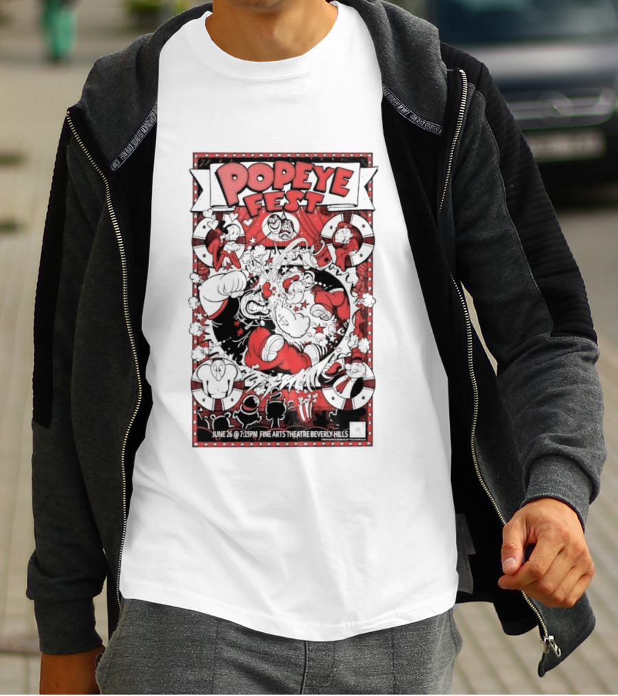 Popeye Fest Fine Arts Theatre Beverly Hills Comic Character Event T-Shirt