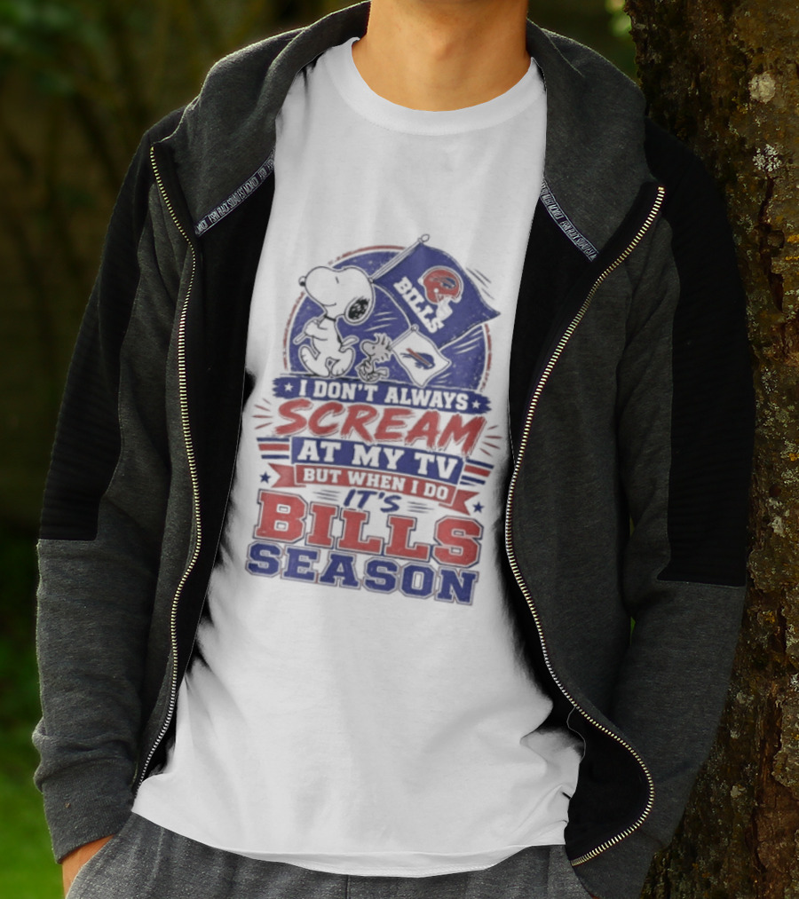 Snoopy X Buffalo Bills I Don't Always Scream At My Tv But When I Do It's Bills Season T-Shirt