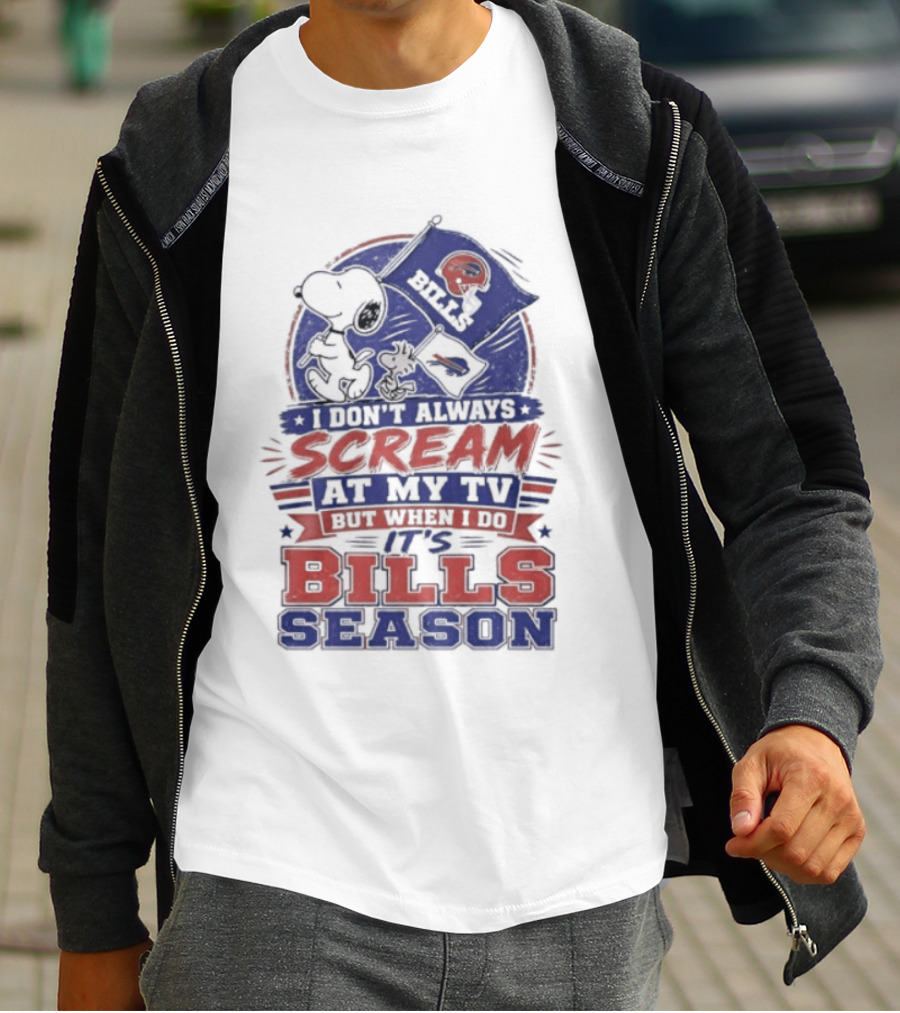 Snoopy X Buffalo Bills I Don't Always Scream At My Tv But When I Do It's Bills Season T-Shirt