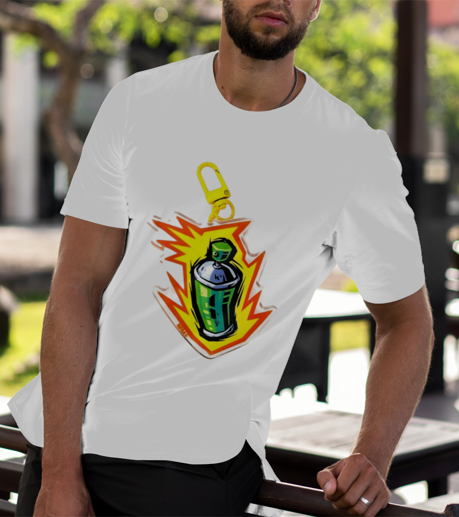 Tokyo To Tag Graffiti Spray Paint Can Yellow Burst Clip T-Shirt