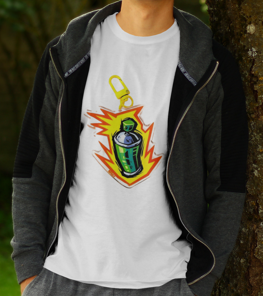 Tokyo To Tag Graffiti Spray Paint Can Yellow Burst Clip T-Shirt
