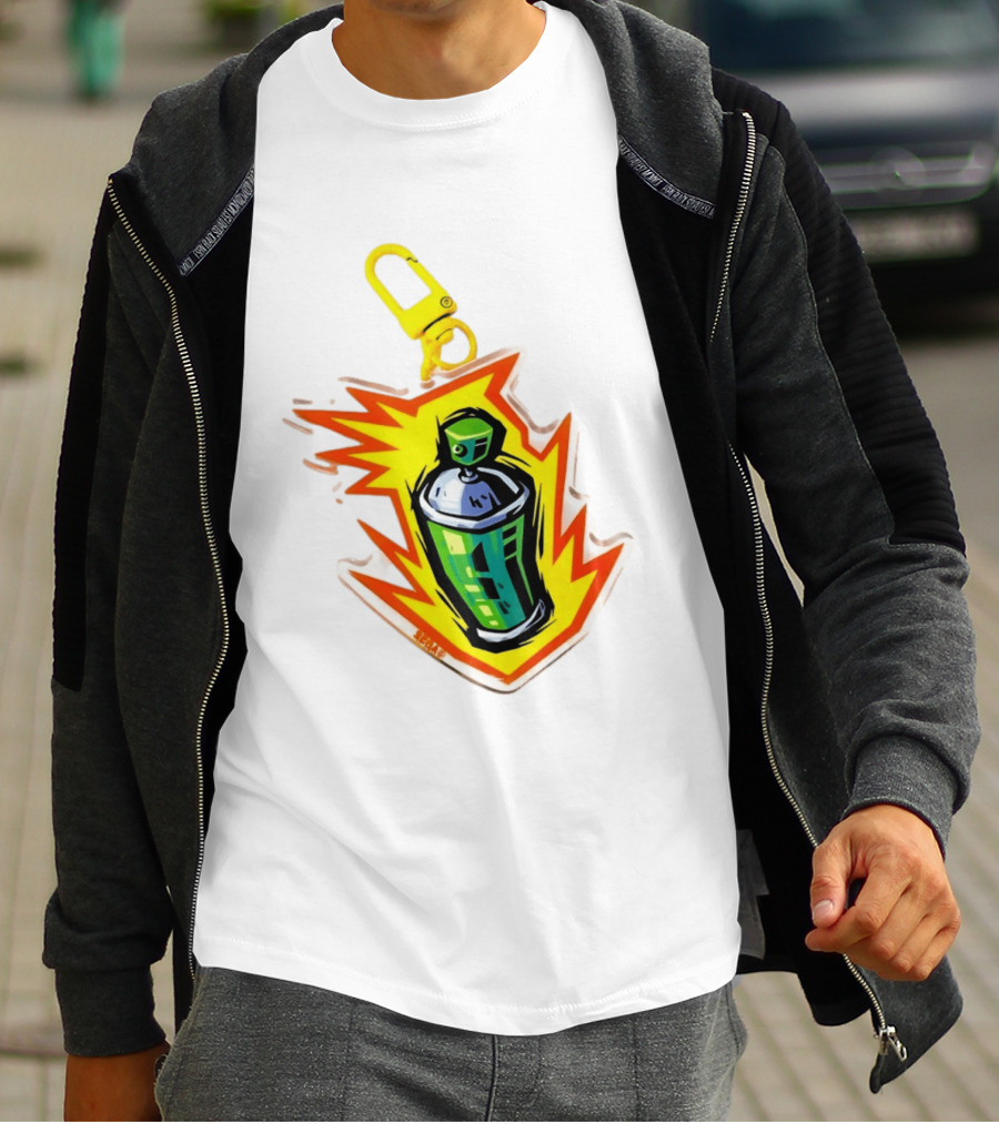 Tokyo To Tag Graffiti Spray Paint Can Yellow Burst Clip T-Shirt