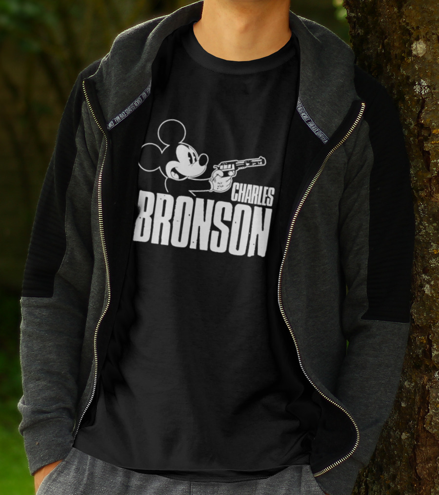 Charles Bronson Mickey Mouse Holding Gun T-Shirt