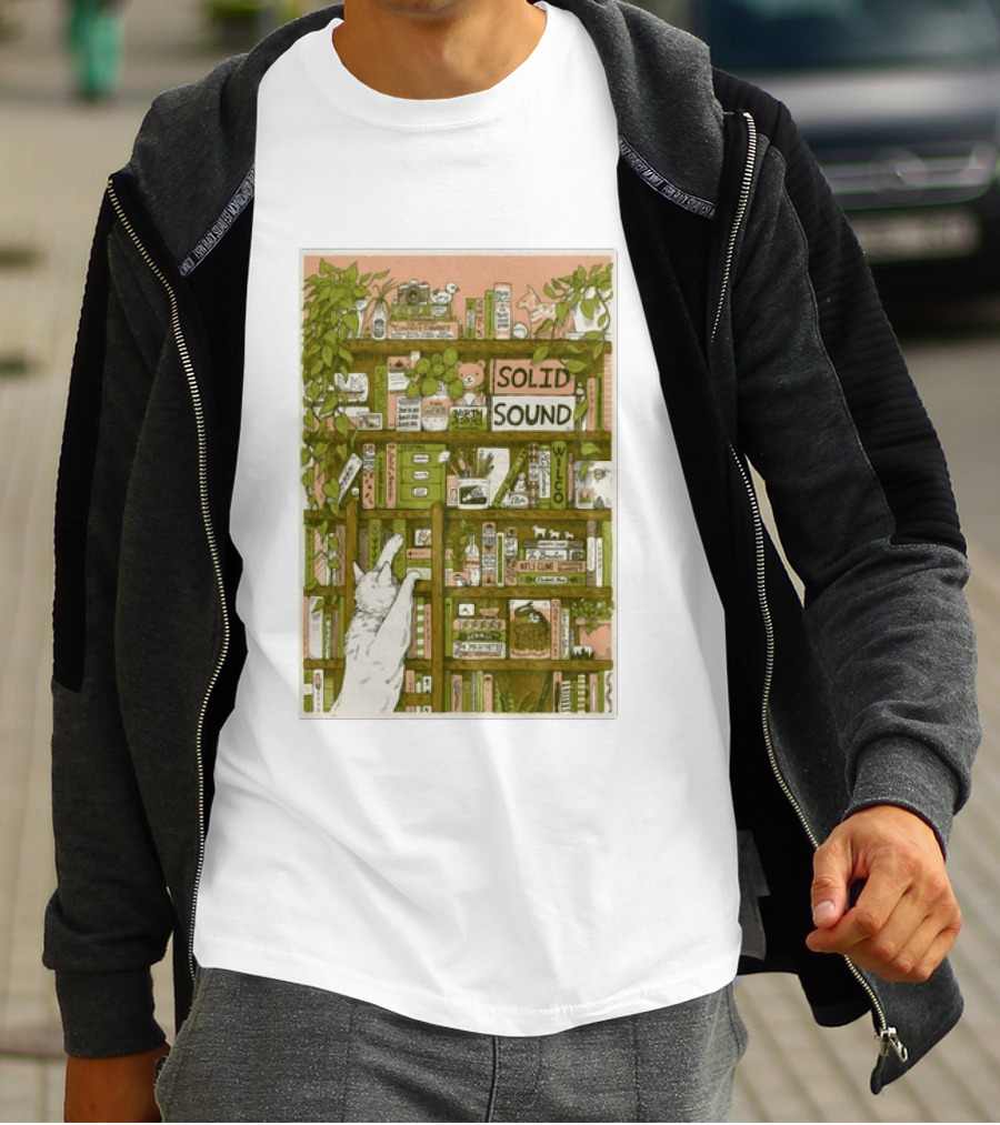 Wilco Solid Sound Festival June 26 28 2026 North Adams MA With Cat And Bookshelves T-Shirt