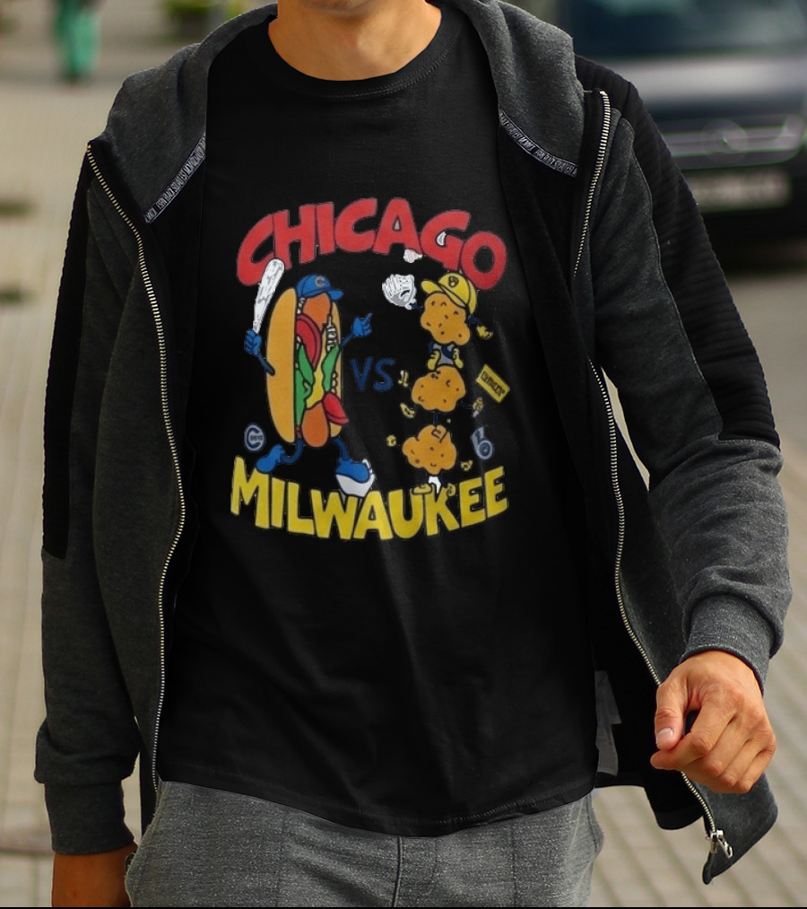 Chicago VS Milwaukee Baseball Hot Dog Cheese Curd Rivalry 2026 T-Shirt